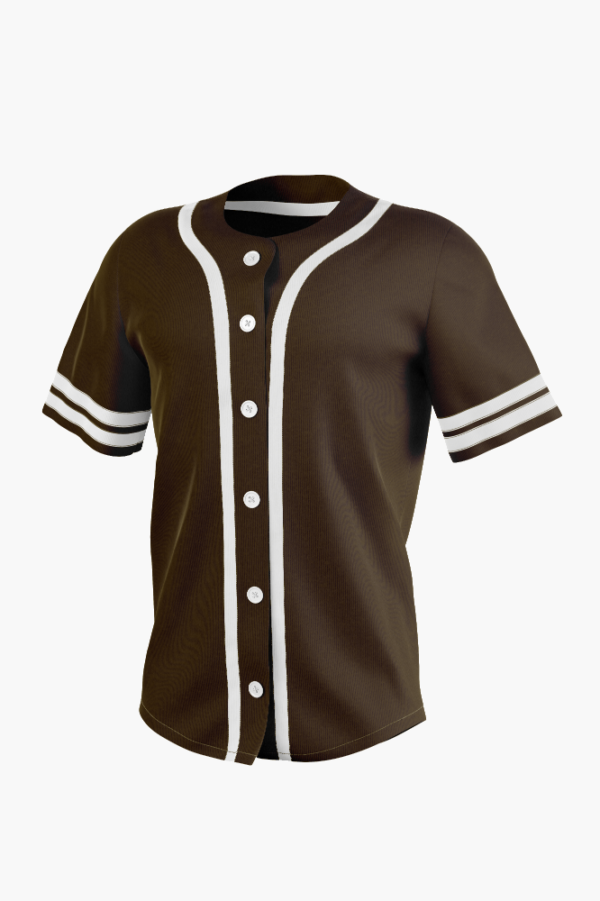 Dark Brown & White Baseball Jersey