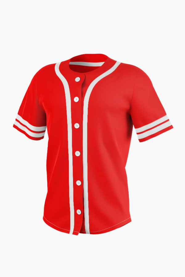 Red & White Men Baseball Jersey